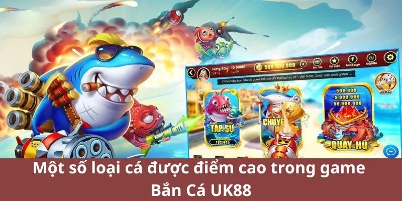Một số loại cá được điểm cao trong game Bắn Cá UK88